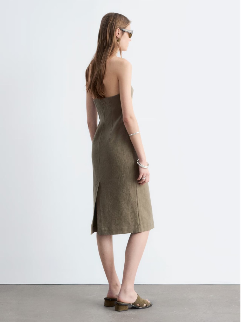 & Other Stories Taupe Halter Midi Dress - Picture 8 of 10